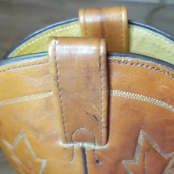 Miller Stockman Mens Cognac Cowboy Boots Size 7 1/2 - Picture 11 of 12
